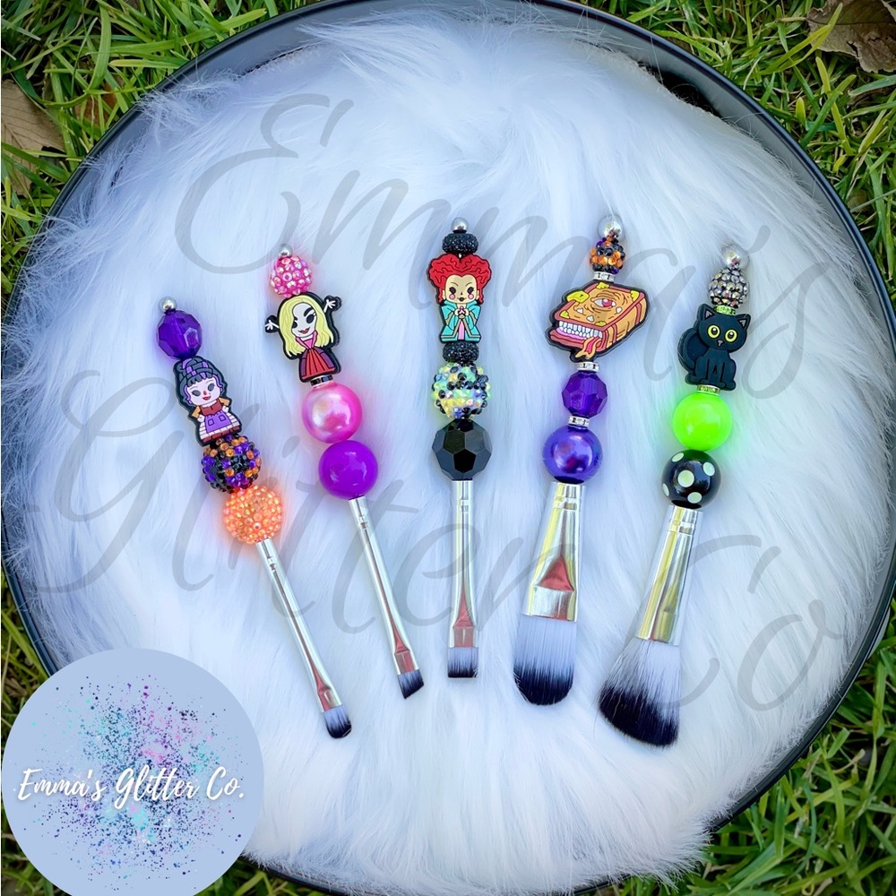 Emma’s Glitter Co Hocus Pocus themed beaded makeup brush set.